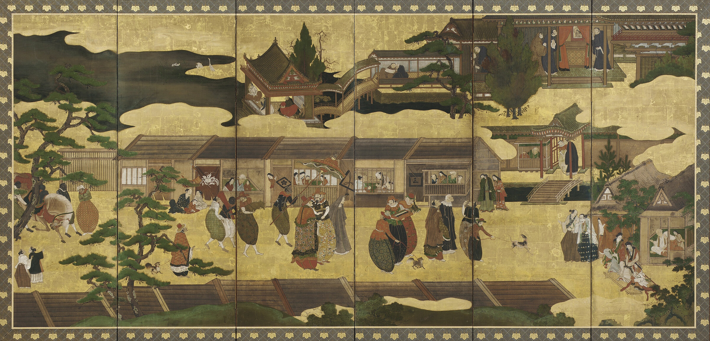 Southern Barbarians in Japan, right-hand folding screen
