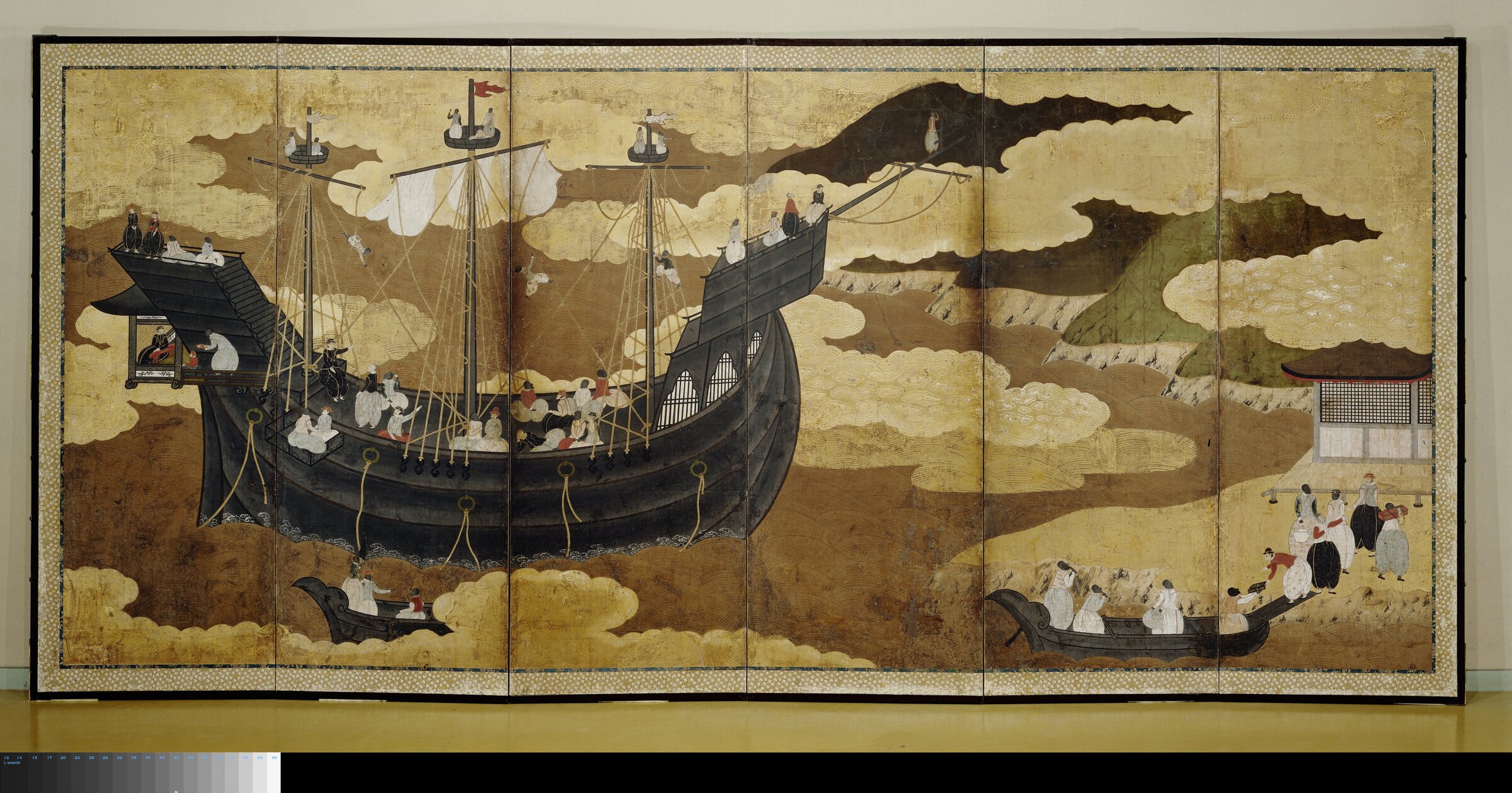 Nanban byōbu, right-hand folding screen