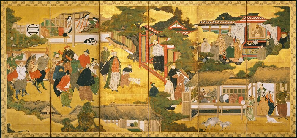 Nanban byōbu, right-hand folding screen