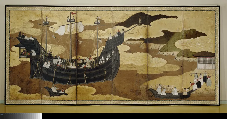 Nanban byōbu, right-hand folding screen