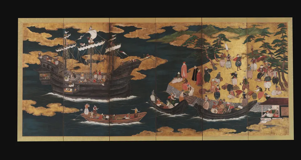Nanban byōbu, right-hand folding screen