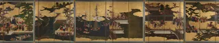Westerners in Japan, six-panel screen