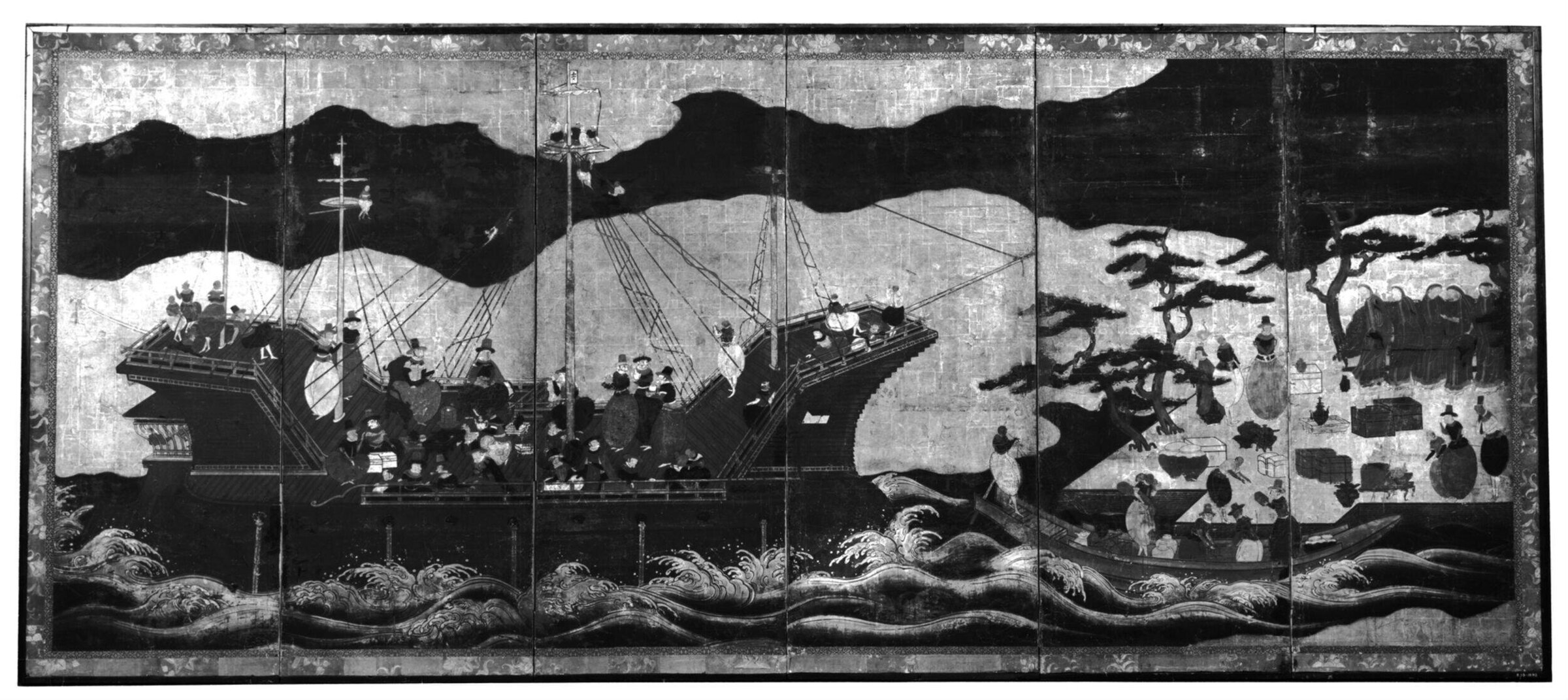 Nanban byōbu, right-hand folding screen
